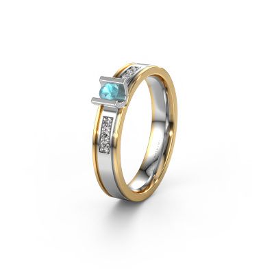 Wedding ring WH2108L14A 585 white gold blue topaz ±0.16x0.07 in