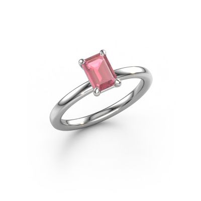 Engagement ring Simone EME 1 585 white gold tourmaline pink 6.5x4.5 mm