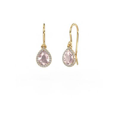 Drop earrings Seline per 585 gold morganite champagne 7x5 mm