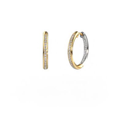 Hoop earrings Sina 15mm 585 gold lab-grown diamond 0.402 crt