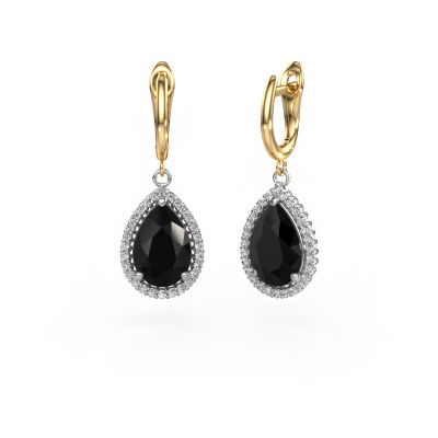 Pendants d'oreilles Tilly per 3 585 or blanc diamant noir 7.62 crt