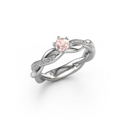 Engagement ring Page 585 white gold morganite champagne 5.4 mm