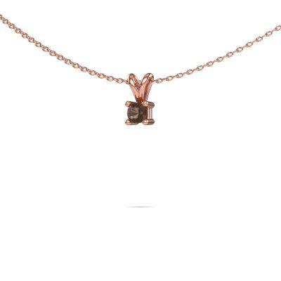 Ketting Eline 585 rosé goud rookkwarts 5 mm