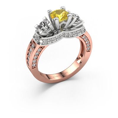 Engagement ring Phileine 585 rose gold yellow sapphire 5 mm
