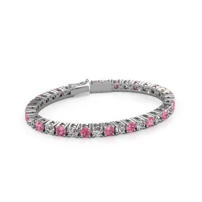 Tennis bracelet Karin 5 mm 750 white gold pink sapphire 5 mm