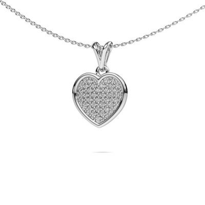 Pendentif Aline 585 or blanc zircone 1 mm
