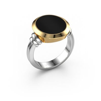 Signet ring Jake 4 585 white gold onyx 15x13 mm