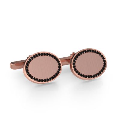 Cufflinks Richano 585 rose gold black diamond 0.612 crt