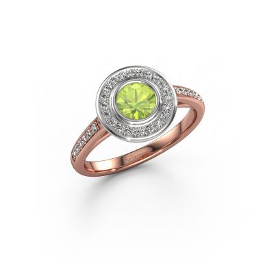 Engagement ring Noud 2 RND 585 rose gold peridot 5 mm