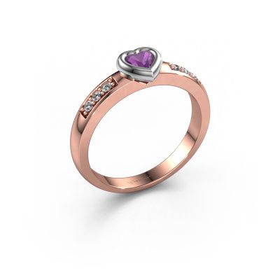 Verlobungsring Lieke Heart 585 Roségold Amethyst 4 mm