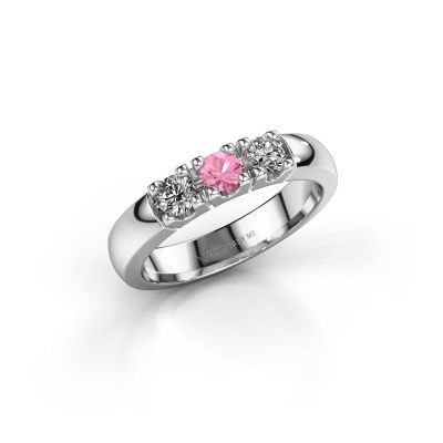 Ring Rianne 3 950 platina roze saffier 3.4 mm