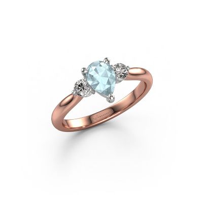 Engagement ring Lieselot PER 585 rose gold aquamarine 7x5 mm