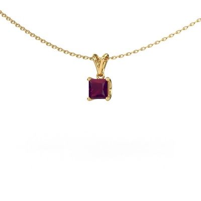 Pendant Sam SQR 585 gold rhodolite 4.5 mm
