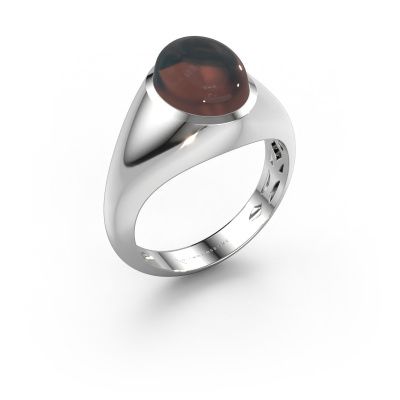 Ring Zaza 950 platinum smokey quartz 10x8 mm