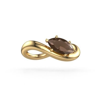 Engagement ring Chloe MRQ 585 gold smokey quartz 10x5 mm