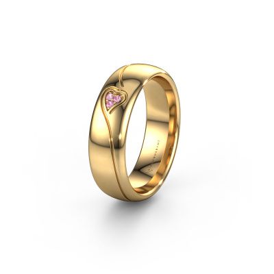 Wedding ring WH0168L36AP 585 gold pink sapphire ±0.24x0.07 in