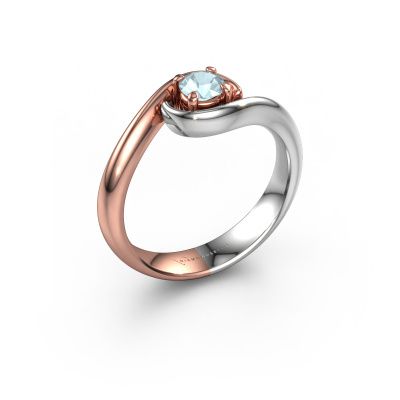Verlobungsring Linn 585 Roségold Aquamarin 4.2 mm
