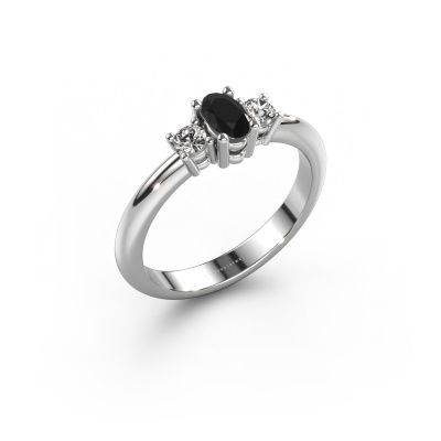 Engagement ring Karie 585 white gold black diamond 0.436 crt
