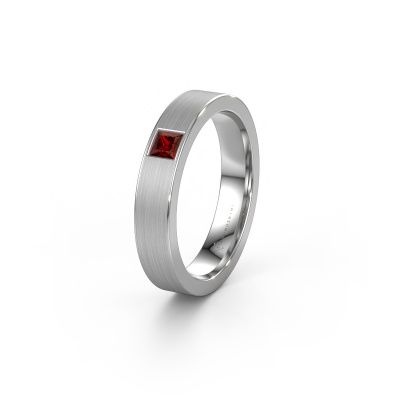 Bague d'amitié WH0101L14BMSQ 950 platine grenat ±4x2 mm