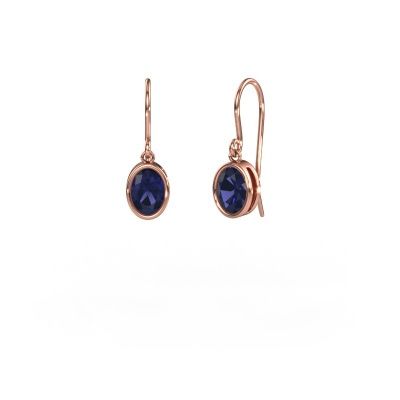 Earrings Lavon OVL 585 rose gold sapphire 7x5 mm