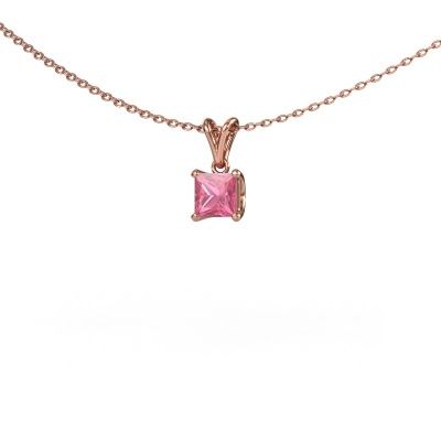 Hanger Sam SQR 585 rosé goud roze saffier 4.5 mm