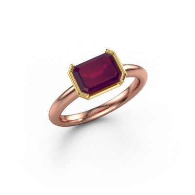 Engagement ring Tayler EME 585 rose gold rhodolite 8x6 mm