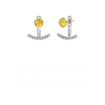 Earrings Rosetta 585 white gold yellow sapphire 4 mm