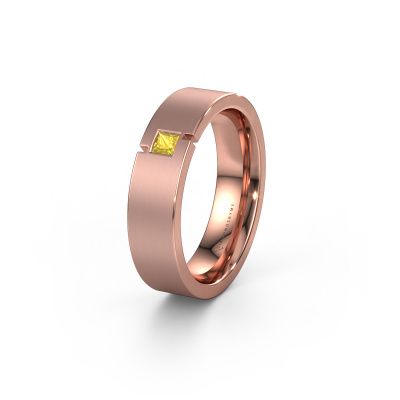Wedding ring WH2040L 585 rose gold yellow sapphire ±0.22x0.09in