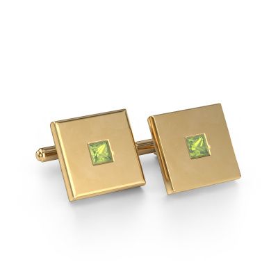 Manschettenknöpfe Givanti 585 Gold Peridot 4 mm
