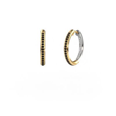 Créoles Sina 15mm 585 or jaune diamant noir 0.451 crt