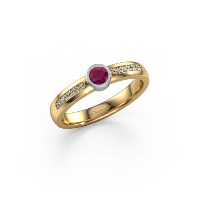 Bague Ise 2 585 or jaune rhodolite 4 mm