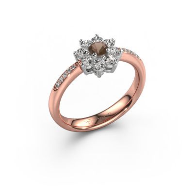 Engagement ring Camille 2 585 rose gold smokey quartz 3.4 mm