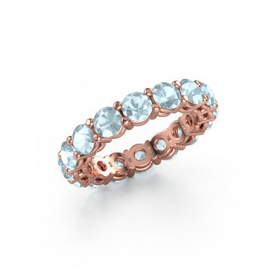 Stackable ring Michelle full 4.0 585 rose gold aquamarine 4 mm