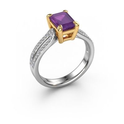 Verlobungsring Antonia eme 2 585 Weißgold Amethyst 8x6 mm