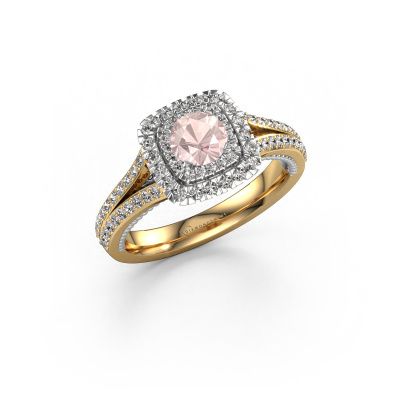 Engagement ring Annette 585 gold morganite champagne 5 mm