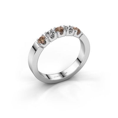 Ring Dana 5 950 platina bruine diamant 0.50 crt