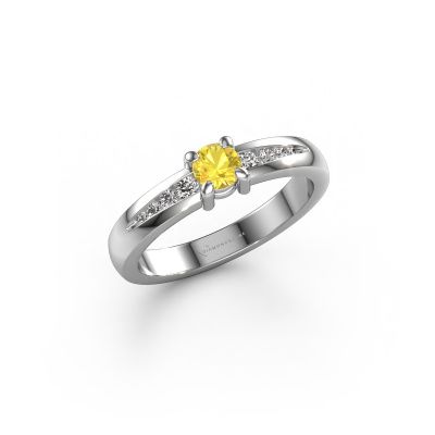 Verlobungsring Zohra 950 Platin Gelb Saphir 4 mm
