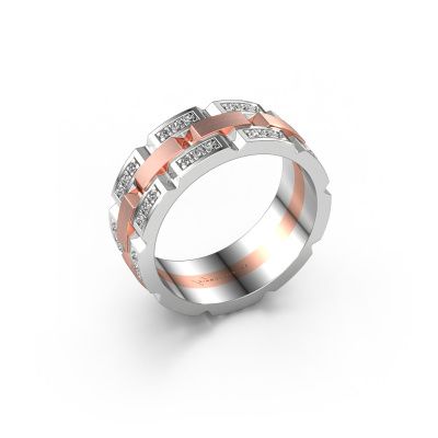 Men's ring Ricardo 4 585 rose gold zirconia 1.2 mm