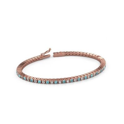 Tennis bracelet Karin 2.4 mm 585 rose gold blue topaz 2.4 mm
