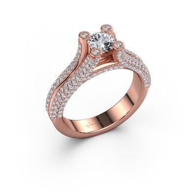 Bague de fiançailles Stefanie 2 585 or rose diamant synthétique 1.50 crt