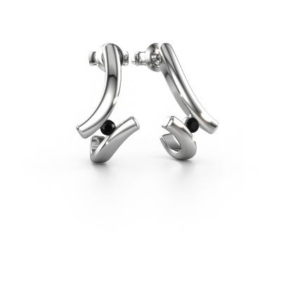 Ohrringe Amy 950 Platin Schwarz Diamant 0.108 crt