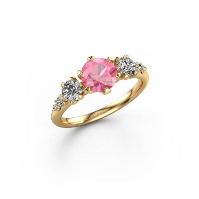 Engagement ring Aniek RND 585 gold pink sapphire 6.5 mm