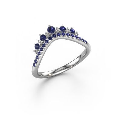 Stackable ring Nica C 585 white gold sapphire 2.4 mm