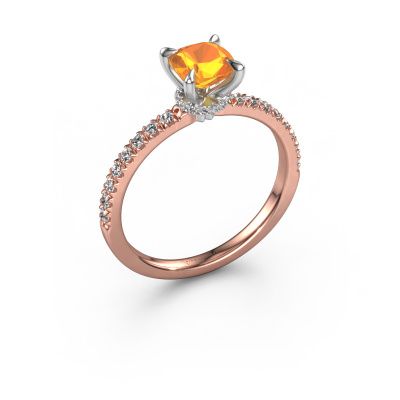 Engagement ring Crystal CUS 4 585 rose gold citrin 5.5 mm