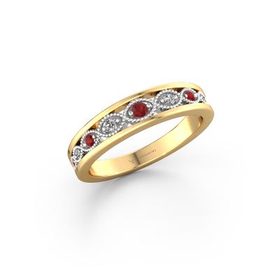 Bague superposable Laine 585 or jaune rubis 2 mm