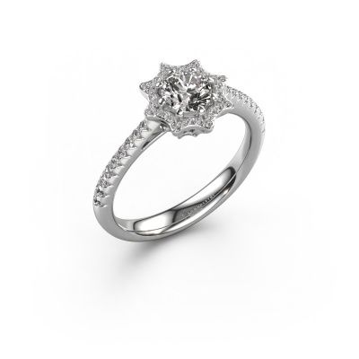 Engagement ring Zena 950 platinum zirconia 5 mm