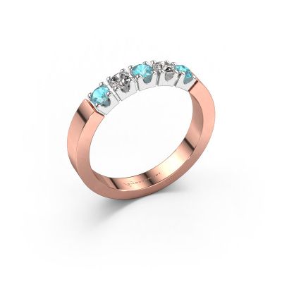 Ring Dana 5 585 rose gold blue topaz 3 mm