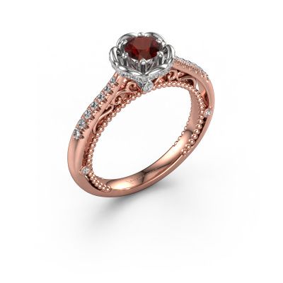 Verlobungsring Abbey 585 Roségold Granat 4.2 mm