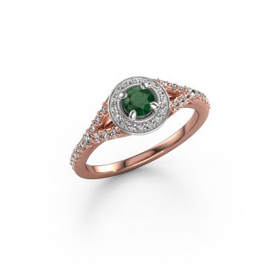 Engagement ring Pamela RND 585 rose gold emerald 4 mm