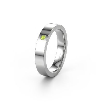 Bague de mariage WH0101L14BP 950 platine péridot ±4x2 mm